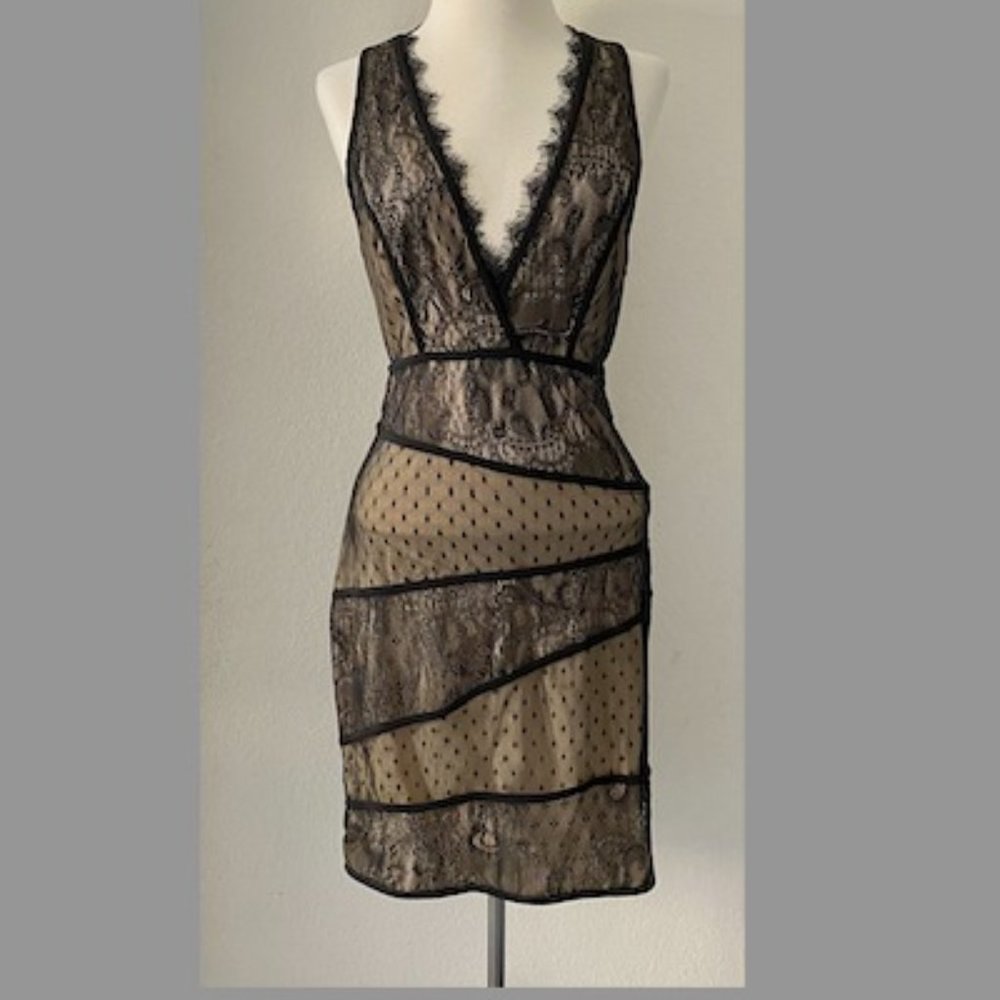 Y2K ARDEN B. Halter neck Black Short Bodycon Dress Stretch Lace